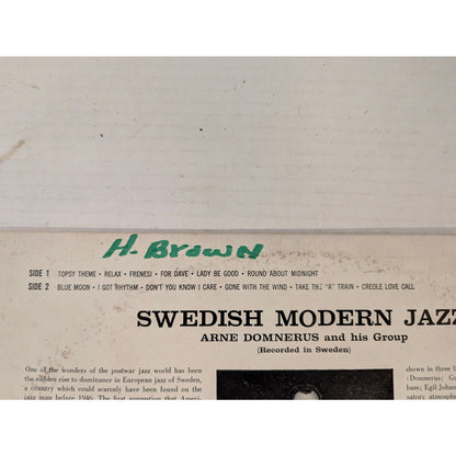 Vintage Arne Domnerus Swedish Modern Jazz RCA Camden CAL-417 Vinyl LP