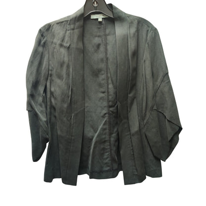 Nurture Silk Linen Open Front Cardigan Blazer XS Lagenlook Black Quiet Luxury