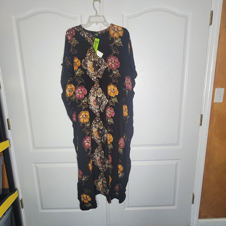 Womens House Dress ONE SIZE fits most Kaftan Beach CoverUp Cotton Colorful NEW