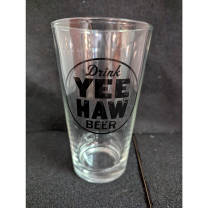 Yee-Haw Brewing Co. "Drink Yee Haw Beer" Pint Glasses - Set of 4