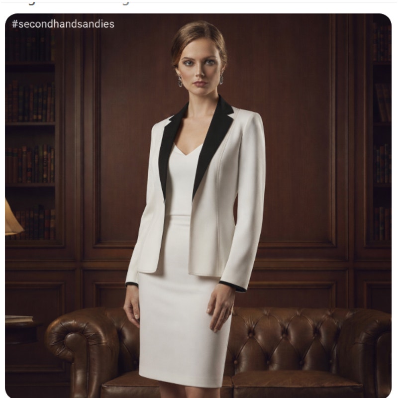 Trey Lewis 2 Pc. Suit Skirt Long Sleeve Jacket Back Zip Pencil Skirt Large NWT