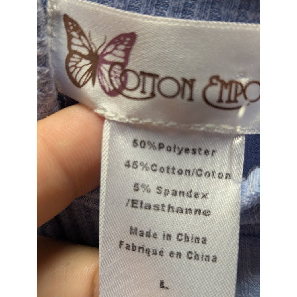 Cotton Emporium Blue Casual Dress Teen Large Sleeveless NEW ribbed mock neck