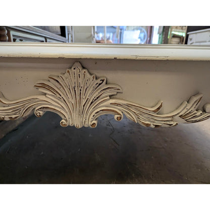 Secondhand Sandies: LARGE white curvy shabby chic coffee table curvy 54"x38"x 19"