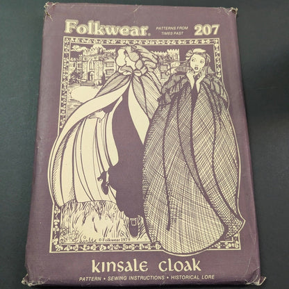 Vintage Folkwear 207 Kinsale Cloak Sewing Pattern 1970s Irish Cape & Hood