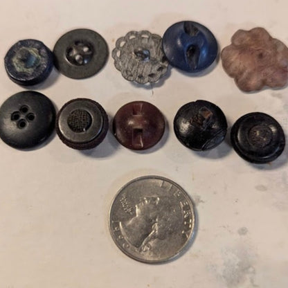 Lot of Vintage/ Antique buttons Ten 10 Estate Find Collector LOT A