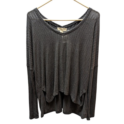 treasure & bond black lightweight knit long sleeve scoop neck sweater Size Large