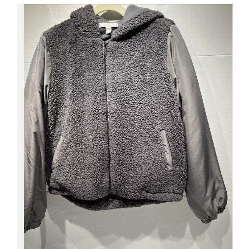Z by Zella NEW Fleece Hooded Full zip Jacket pOckets Charcoal Gray Size XS NEw