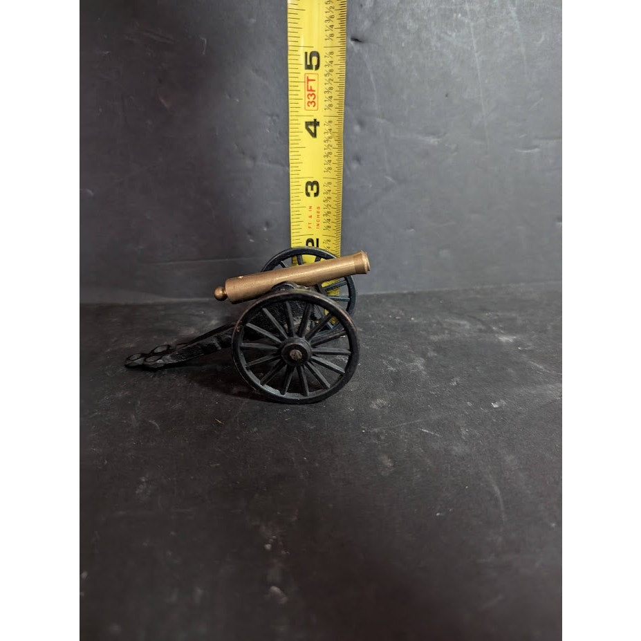 Vintage Cast Iron Brass MFCO Cannon Wheels Battlefield Pull behind Miniature 1/3