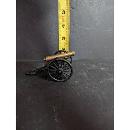 Vintage Cast Iron Brass MFCO Cannon Wheels Battlefield Pull behind Miniature 1/3