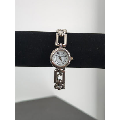 Vintage Times Square Geometric Bracelet Watch Silver Needs battery