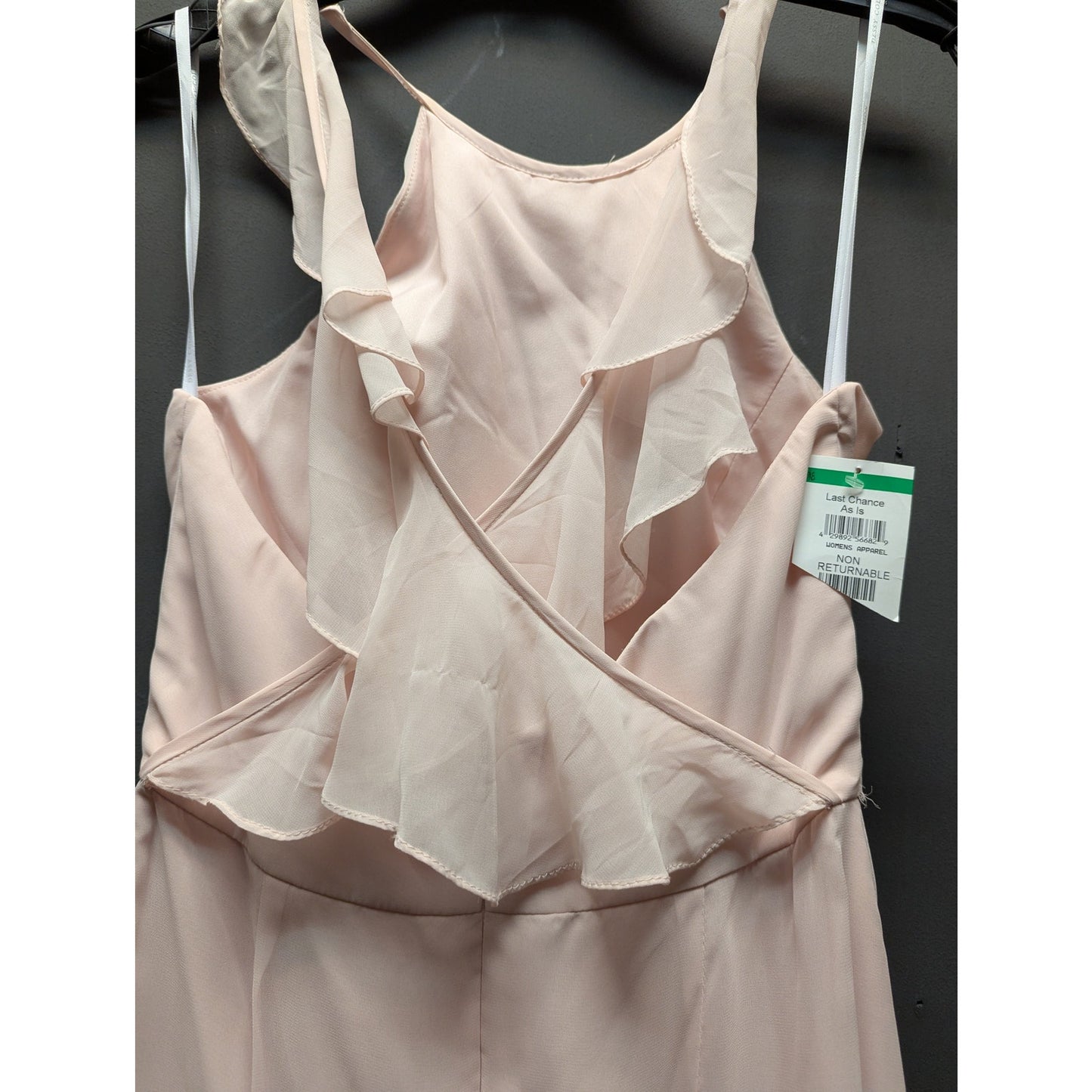Dessy Collection Style No. 3022 Blush Ruffle-Back Formal Maxi Dress - Size 8 NWT