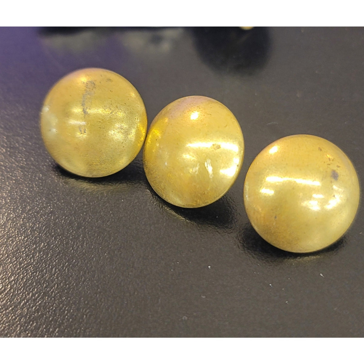 Set of 3 Antique H.B. & Cie Paris Gilt Brass Ball Buttons French Military Hussar