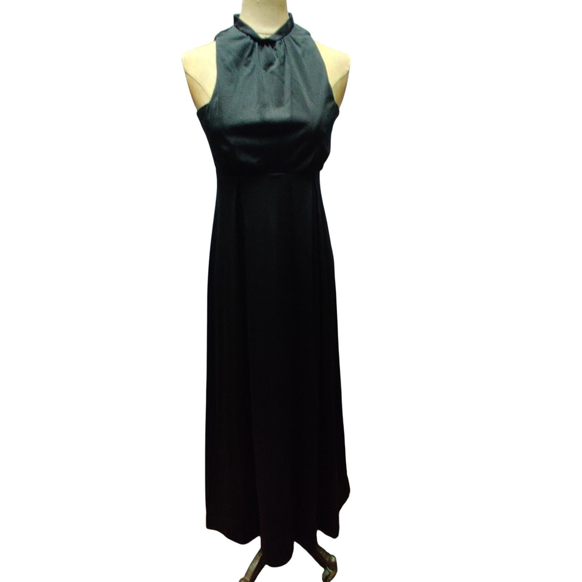 Vintage Periphery Designed by Arthur Williams Black Halter Maxi Dress Size 8