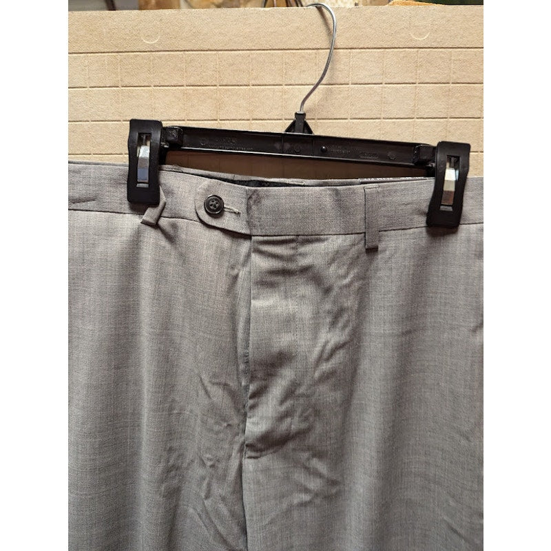Vince Camuto Size 34" waist 40" Inseam Mens Flat Front Gray Wool Dress Pants