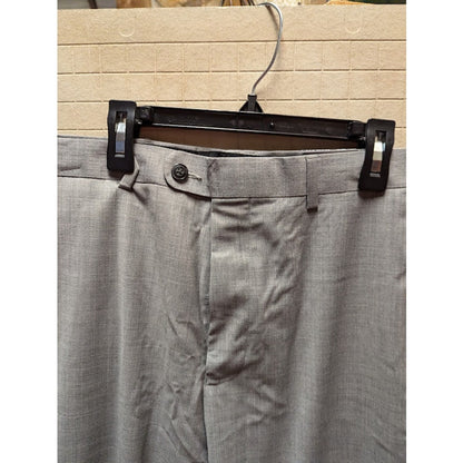 Vince Camuto Size 34" waist 40" Inseam Mens Flat Front Gray Wool Dress Pants