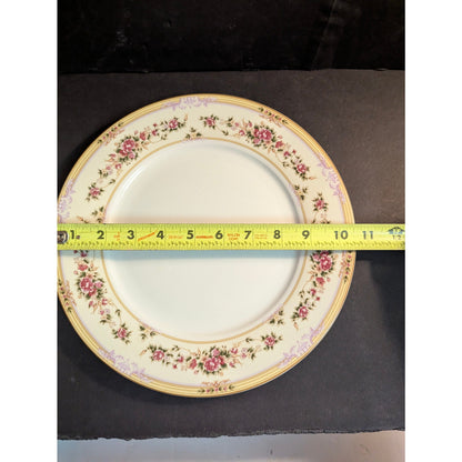 Vintage Lynns Fine China Dinner Plates Set of 3 Floral Gold Trim French Country