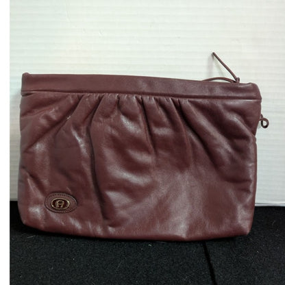 Etienne Aigner Burgundy Wine Clutch with Mirror No shoulder strap