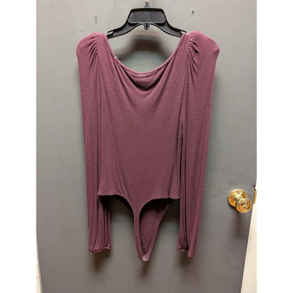 NWT Abound Scoop Neck Bodysuit Long sleeve Wine thermal knit Size Medium thong