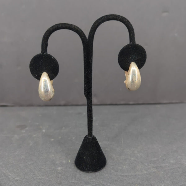 Vintage Premier USA Gold Tone Tear Drop Clip On Earrings Retro Statement 1980s