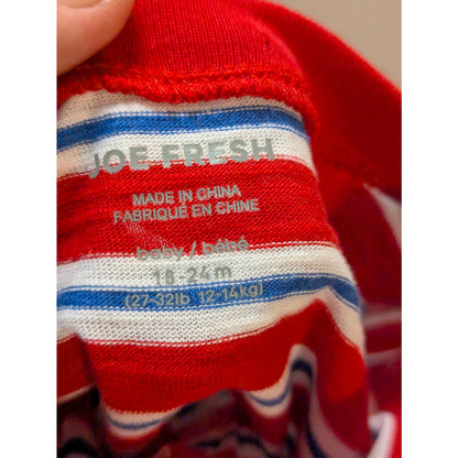 NWT Joe Fresh Baby Striped Short-Sleeve Romper (Size 18–24M)