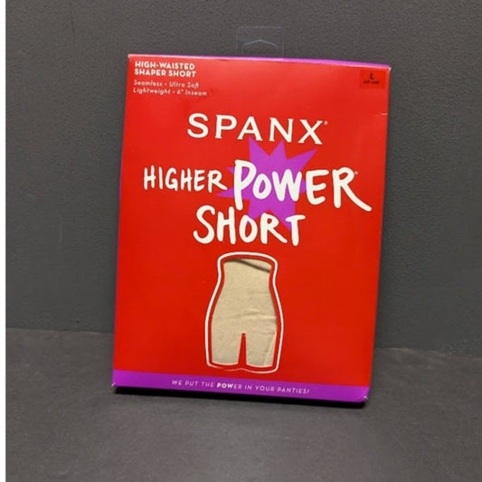 Spanx NEW High Waisted Shaper 6" inseam Short Large soft Nude Shade Seamless