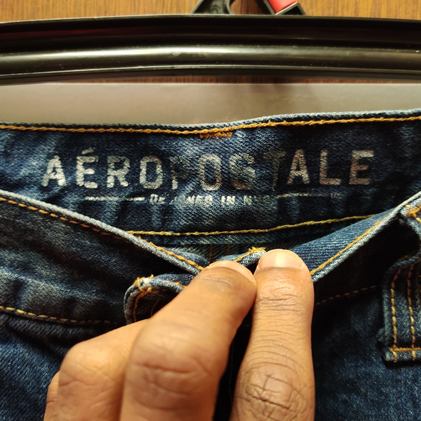 Aeropostale Mens Bootcut Distressed Jeans Y2K Skate Grunge Faded Blue Denim 36