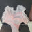 Murano art glass large vase End-of-day Slag White Pink Handkerchief Ruffle