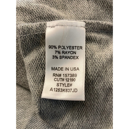 NWT La La Land Soft Long Sleeve Crew Crop Top Sz Large in Gray with Black Stars