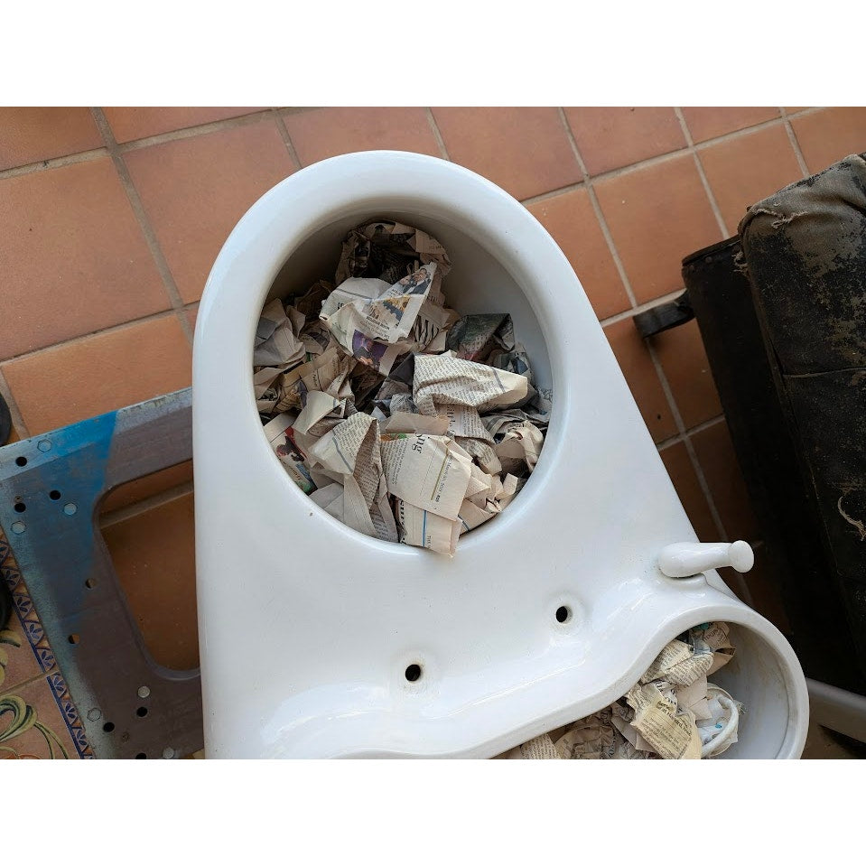 Antique Ceramic Deco Case Kidney 1 Piece Toilet White Porcelain Low Boy 53-25E