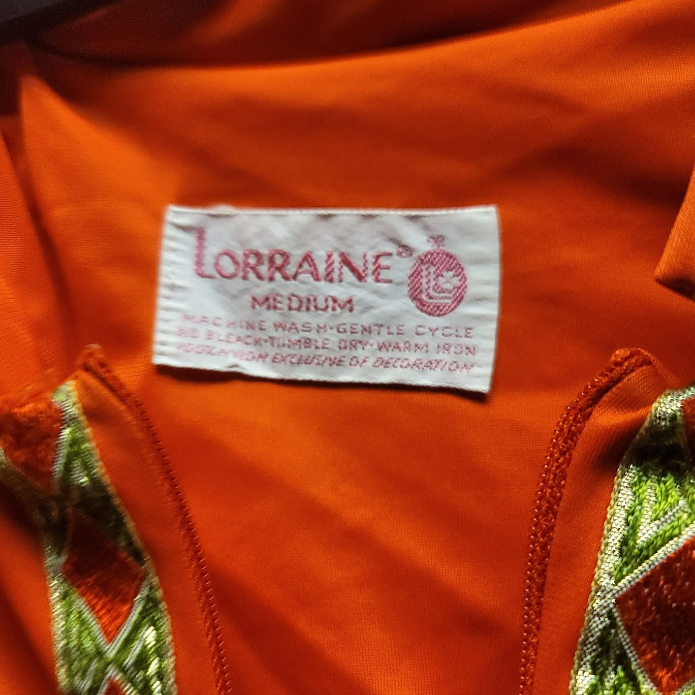 Lorraine Medium Vintage Gold Orange Robe House Coat Long Sleeve Maxi KAFTAN