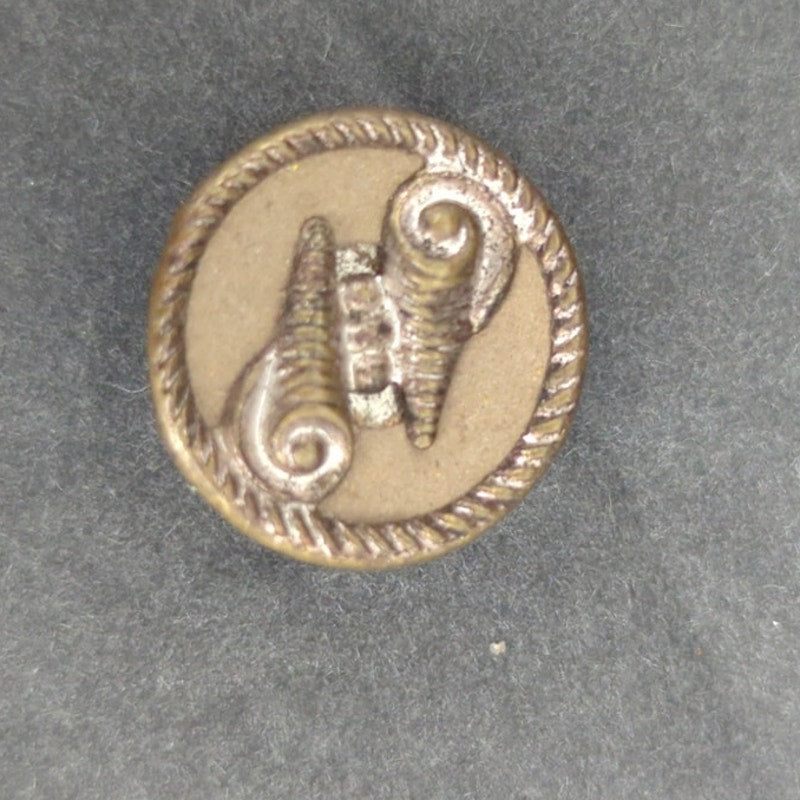 LOT A of 10 Antique Vintage Victorian Brass Mixed Materials Buttons ESTATE FIND
