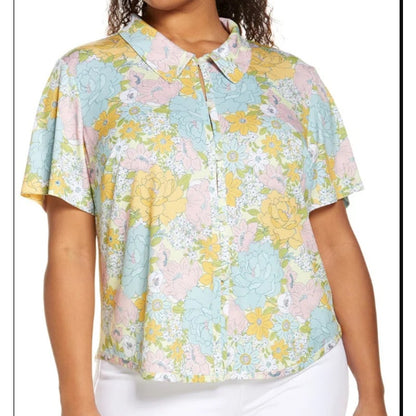 Wayf Naomi Floral Print Button-up Shirt Size Medium NEW Casual