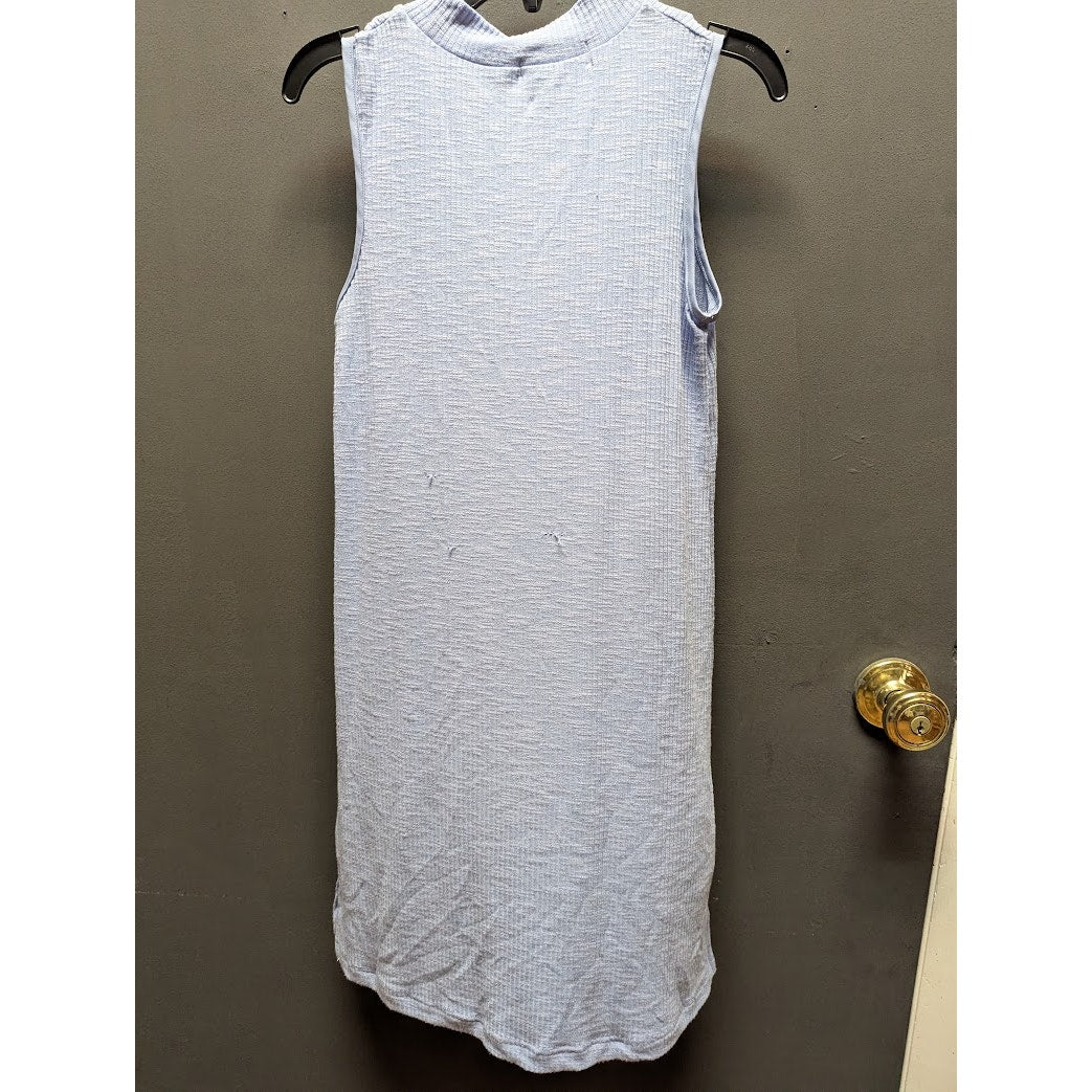 Cotton Emporium Blue Casual Dress Teen Large Sleeveless NEW ribbed mock neck