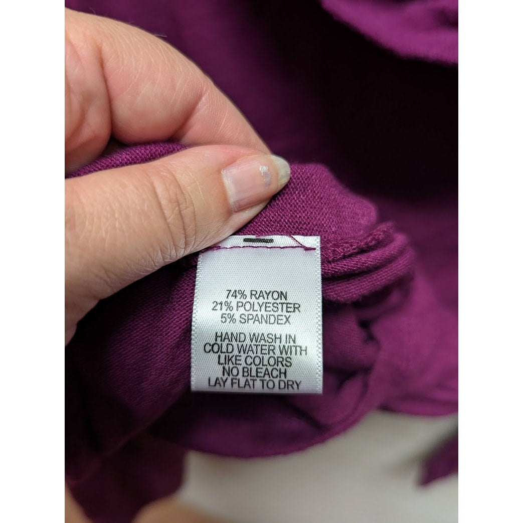 Gibsonlook NWT funnel neck turtleneck off shoulder Tunic Deep violet Size large