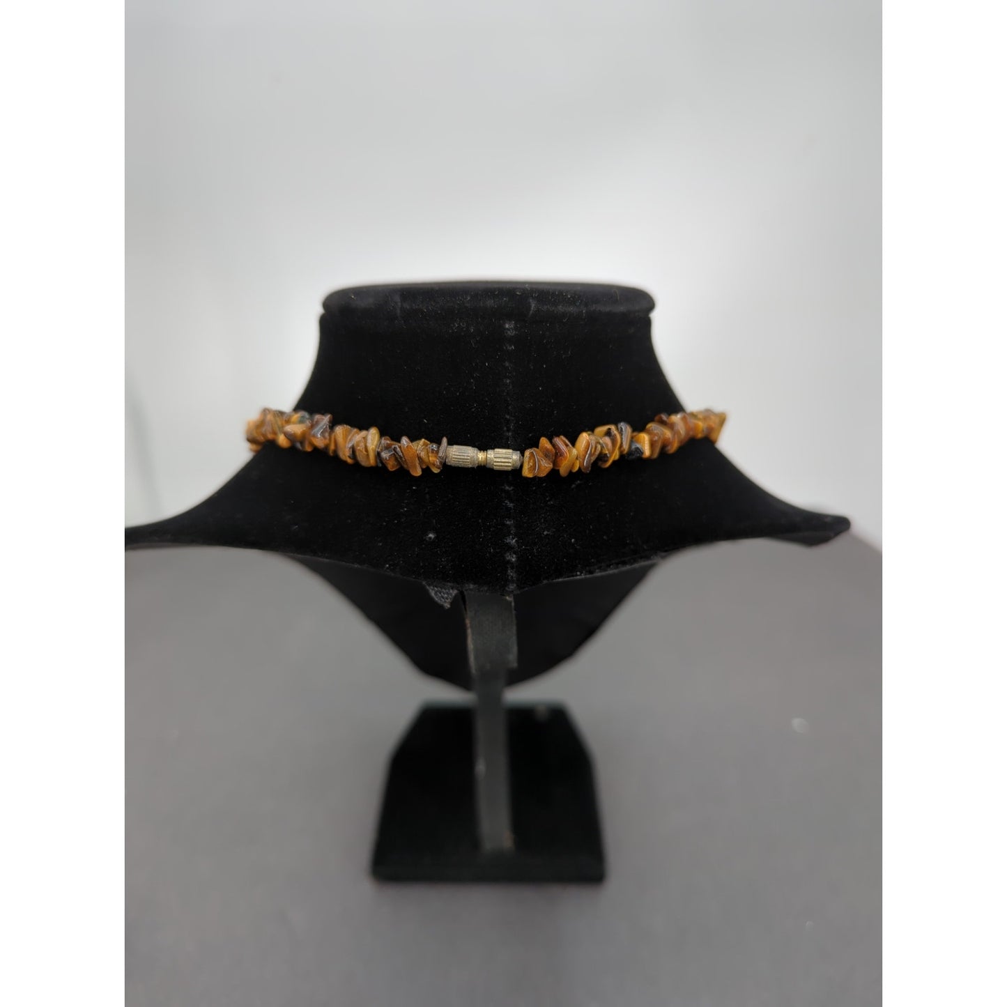 Vintage Fashion Necklace earthtone chippy stone shell boho