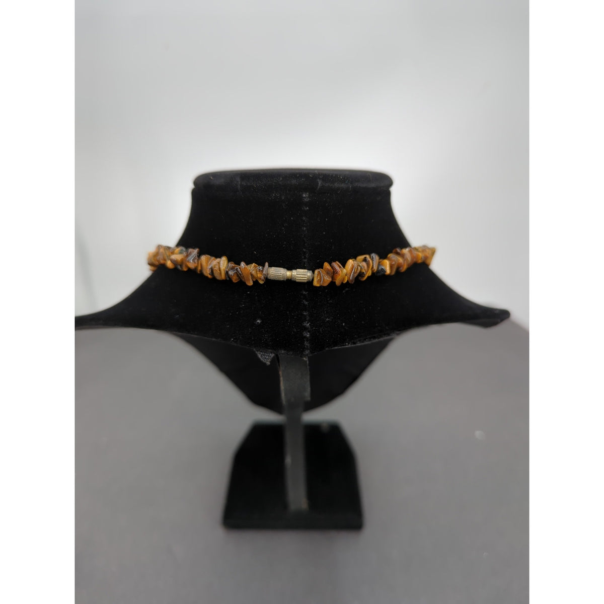 Vintage Fashion Necklace earthtone chippy stone shell boho