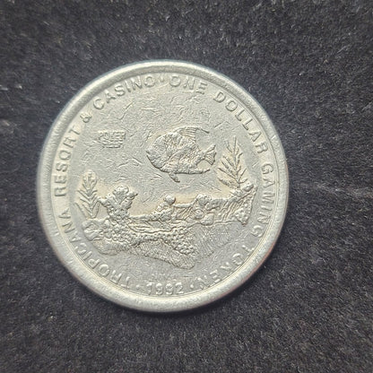 Tropicana Resort & Casino 1992 One Dollar Gaming Token Metal Poker Reef