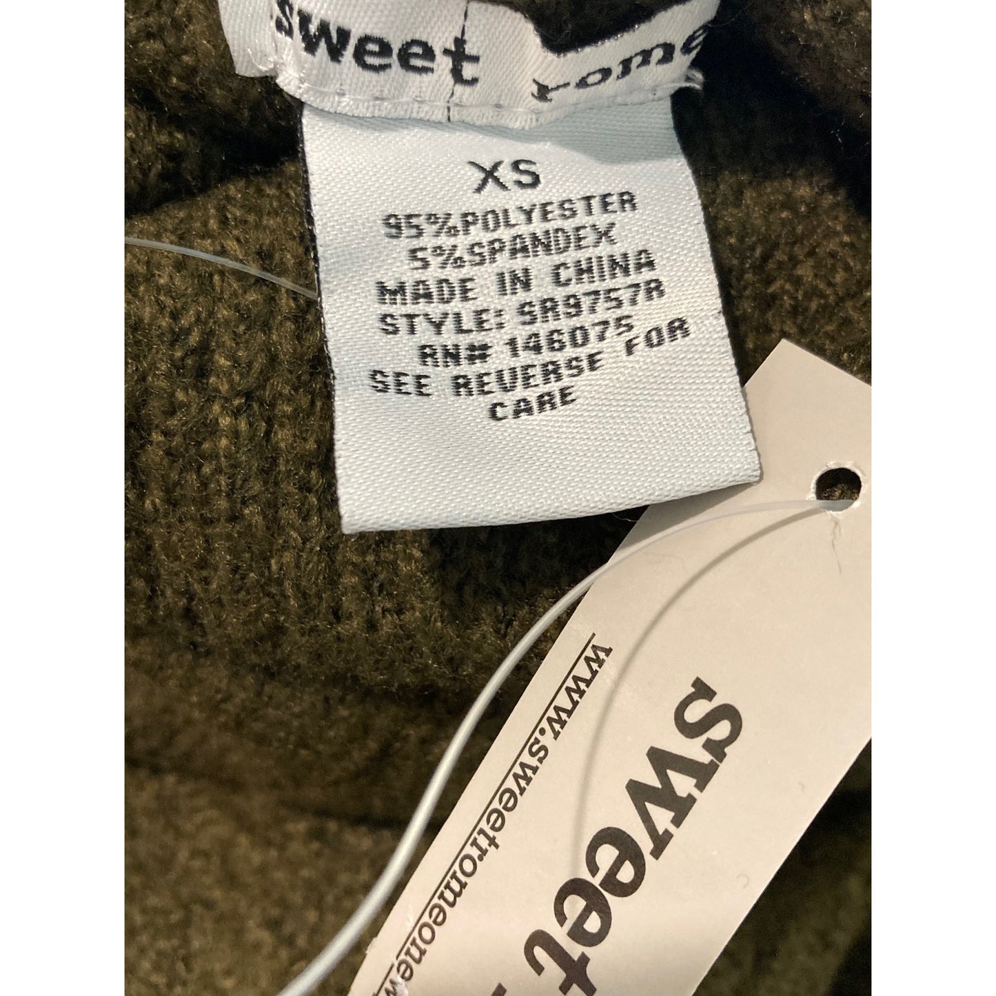 NWT Sweet Romeo Ribbed Pullover Turtleneck Sweater XS/Extra Small in Loden Green