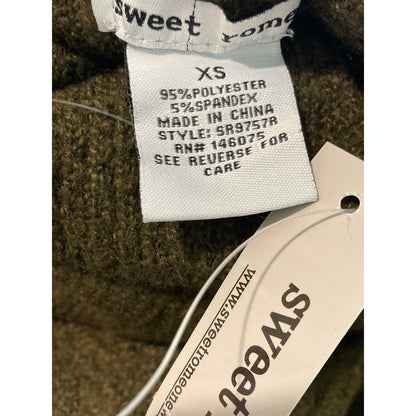 NWT Sweet Romeo Ribbed Pullover Turtleneck Sweater XS/Extra Small in Loden Green