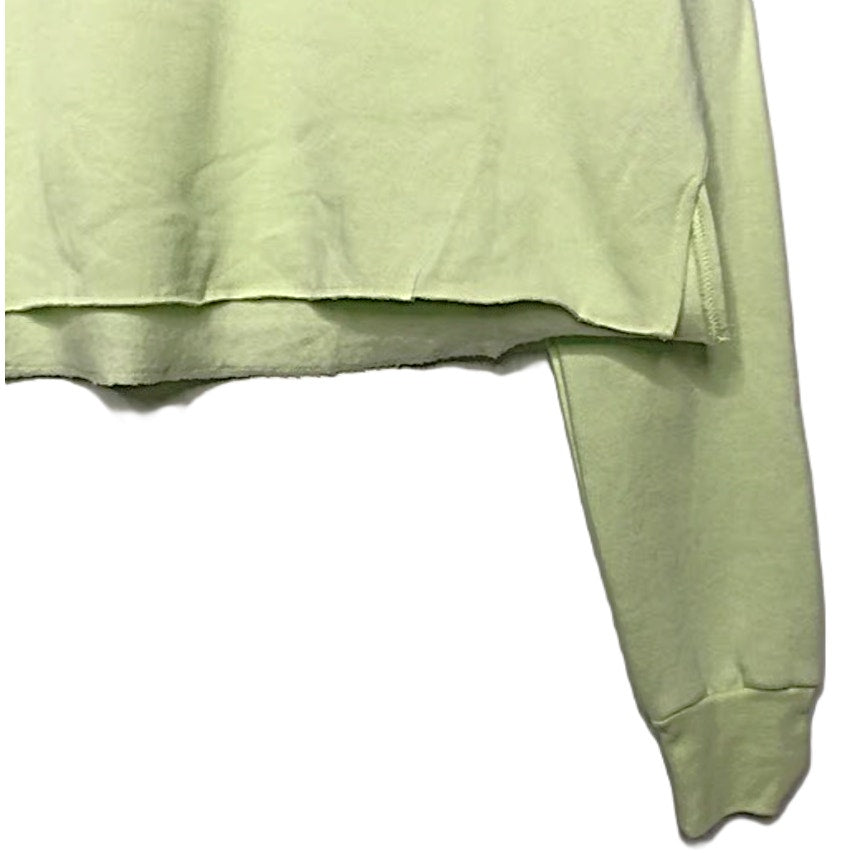 NWT BP. Long Sleeve Cropped Side Vent Sweatshirt Sz Medium in Green Limecream