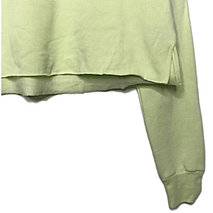 NWT BP. Long Sleeve Cropped Side Vent Sweatshirt Sz Medium in Green Limecream