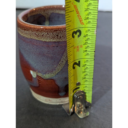 Studio Art Pottery Hand Thrown Glazed Cup Tumbler 3" Earthcore Bohemian Japandi