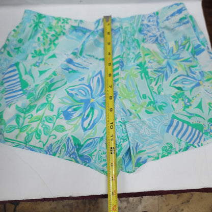 Lilly Pulitzer LUXLETIC Large shorts Jogging Athletic blue green running