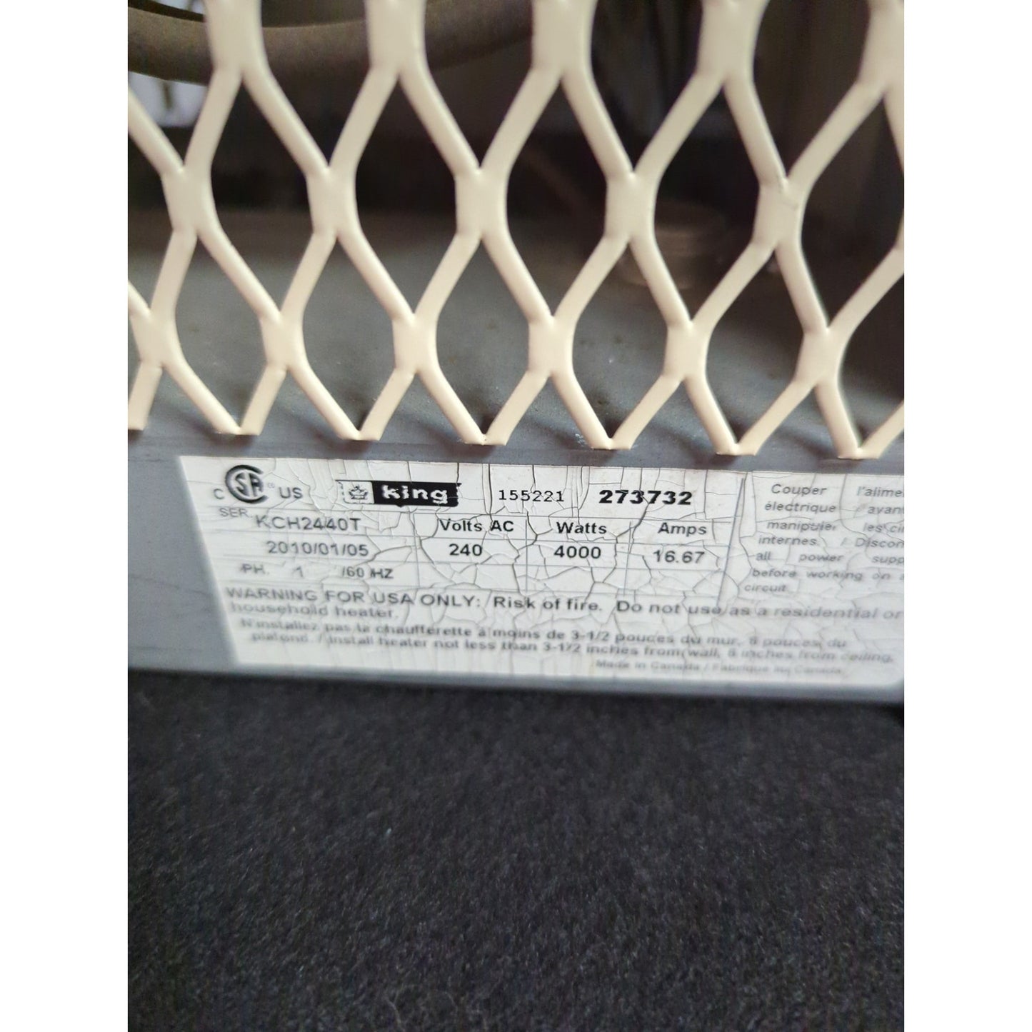 King 4000-Watt Utility Fan Compact Personal Electric Space Heater with Thermostat