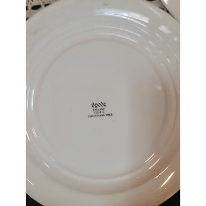 Spode Christmas Tree Bread Salad Plate Set 3 Vintage England 8"