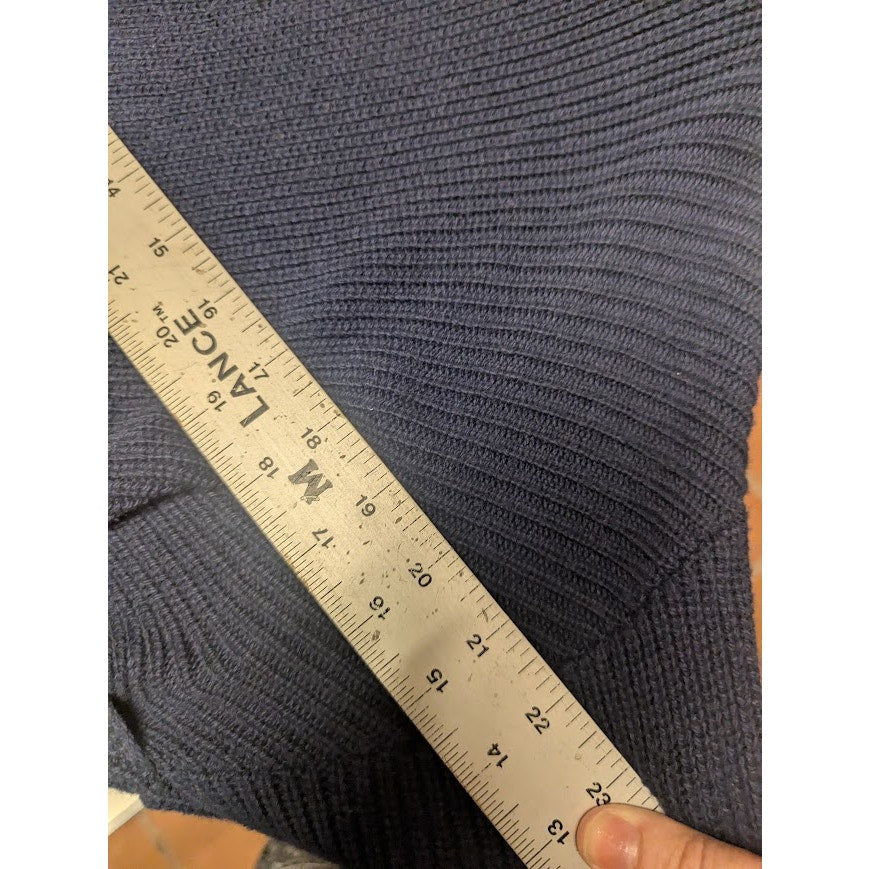 Halogen open faux wrap back sweater Knit Blue Size XL heavyweight long sleeve