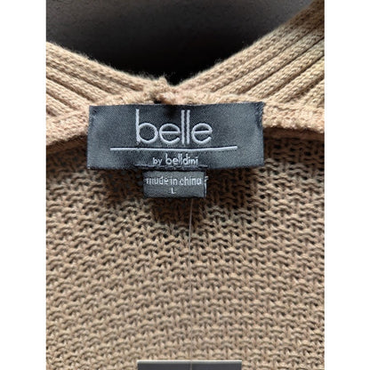 Belle by Belldini Tie Dye Ombre Flax White Cardigan Sweater LARGE NEW CASUAL