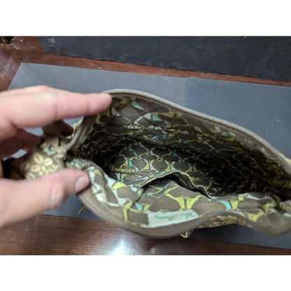 Vera Bradley Sittin in a Tree Sling bag crossbody purse washable Green birds