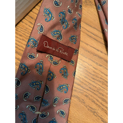 Vintage Oscar de la Renta Men's Necktie Tie Necktie Pailsley