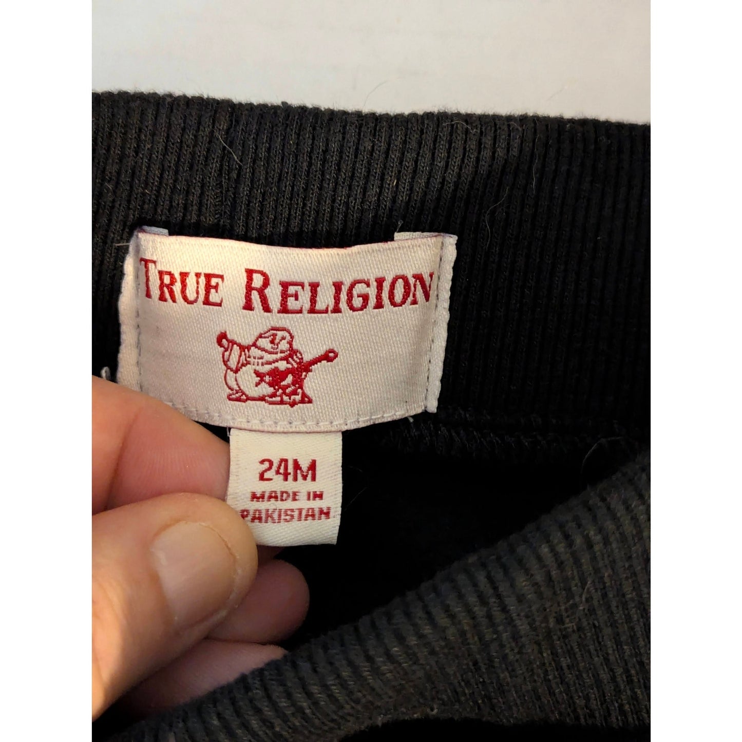 True Religion Baby Boys Black Horseshoe Logo Jogger Pants NWT 24 Months